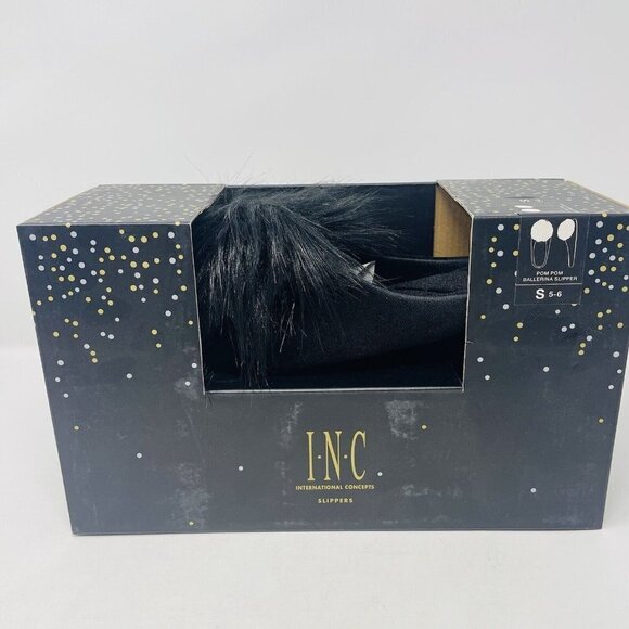 INC International Concept Womens Size 5/6 Pom Pom Velvet Clog Slippers $35 122 - Picture 5 of 7
